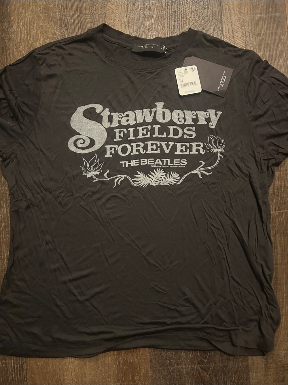 Junk Food Free People 'Strawberry Fields Forever' Beatles Tee NWT Medium